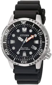 Orolofio: Citizen Promaster Diver BN0150-28E. Cinturino nero in gomma, quadrante nero e ghiera per il fuso orario